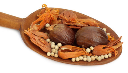 Indian spices on a wooden spoon