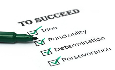 Way to success checklist on white paperの写真素材