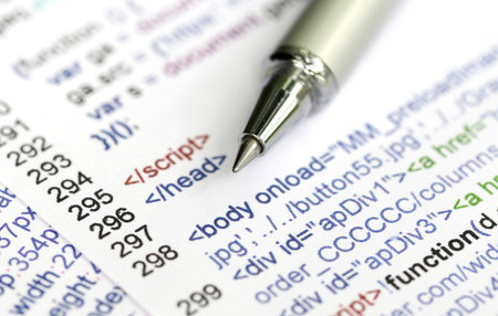 Source code of a website with pen