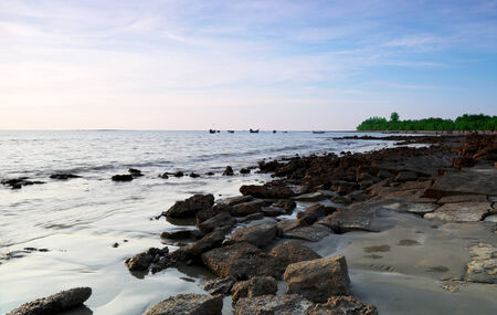 Landscape of Rocky Saint Martins Island in Bangladeshの写真素材