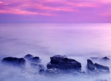Rocky Saint Martinâs Island of Bangladesh, a long exposure compositionの写真素材