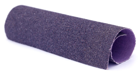 Sand paper roll over white backgroundの写真素材