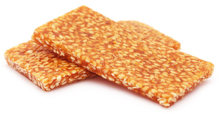 Jaggery sesame Candy that is a traditional treat in Bangladeshの写真素材