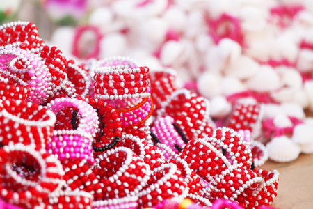 Traditional Bangladeshi bracelets exhibited in a local fair