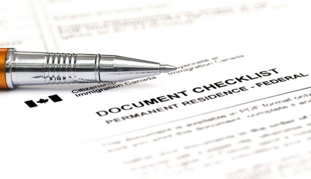 Canada Visa application form checklist with ballpoint