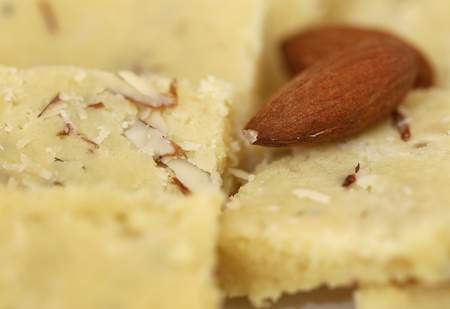 Closeup of some tasty almond barfiの写真素材