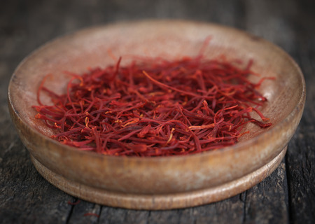 Closeup of Saffron on natural surfaceの写真素材