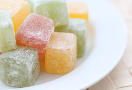 Popular Turkish delight in a plateの写真素材