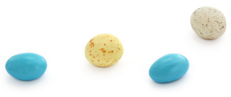 Easter eggs isolated over white background