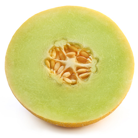 Honeydew melon over white backgroundの写真素材