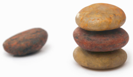 Stone isolated over white backgroundの写真素材