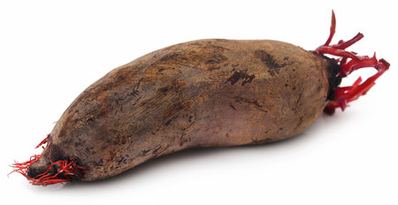 Fresh organic beetroot over white backgroundの写真素材