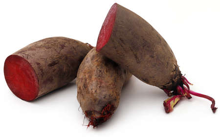 Beetroot sliced over white backgroundの写真素材