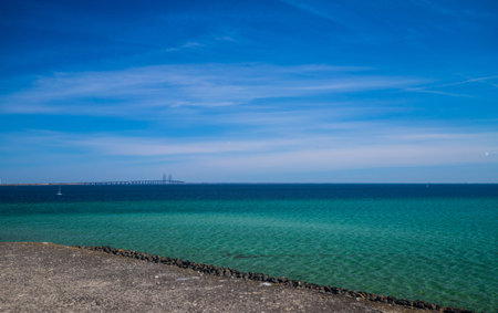 Picturesque Baltic sea from the top of Dragor fort Denmark