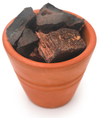 Edible black catechu extracted from acacia treesの写真素材