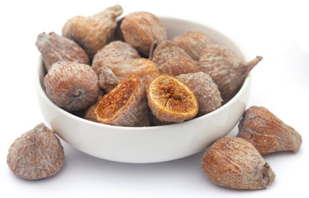Dried fig fresh and organic over white backgroundの写真素材