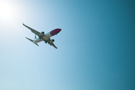 Landing preparation of a large commercial aircraft white apporaching airport