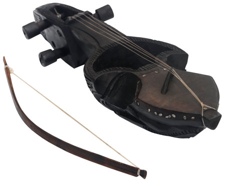 Nepali sarangi a traditional musical instrument of Indian subcontinentの写真素材