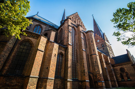 Saint Peters Church of sixteenth century in Malmo of Swedenの写真素材
