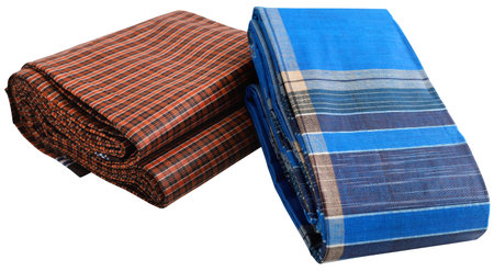 Hand woven cotton lungi of Indian subcontinentの写真素材