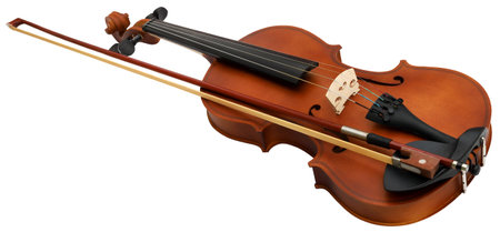 Violin a popular musical instrument closeup and isolatedの写真素材