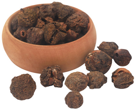 Dried amla fruits in bowl closeupの写真素材