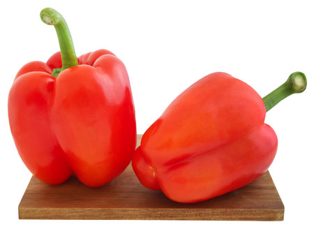Red capsicum fresh and organic closeupの写真素材