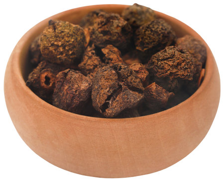 Dried amla fruits in bowl closeupの写真素材