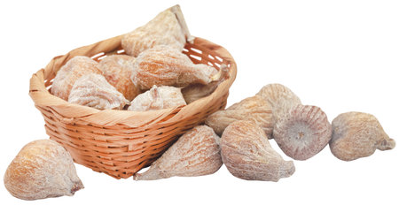 Dried fig fresh and organic in basketの写真素材