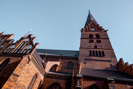Saint Peters Church of sixteenth century in Malmo of Swedenの写真素材