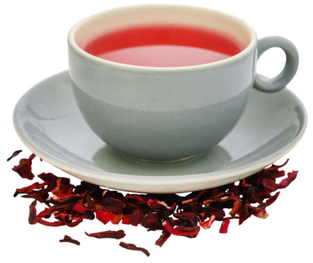 Roselle tea in a cupの写真素材