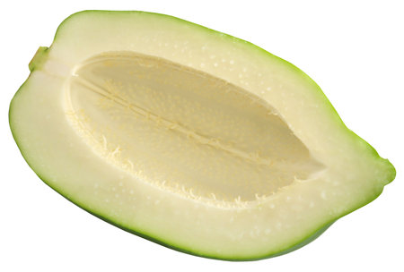 Fresh uncooked green papaya isolatedの写真素材