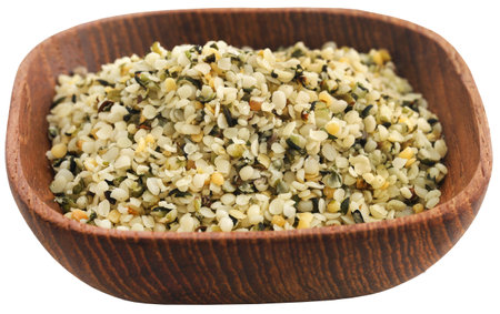 Peeled hemp seed full of nutritious ingredientの写真素材