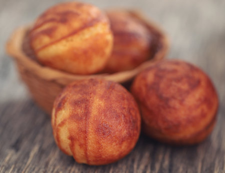 Popular Dansih pancake balls or aebleskiverの写真素材