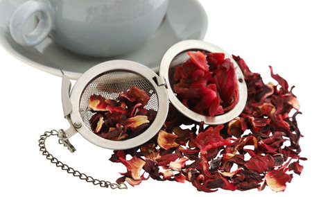 Herbal Roselle tea with cupの写真素材