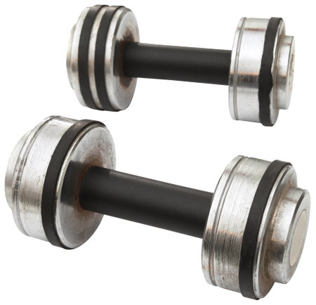 Dumbbell for exercise and body fitness closeupの写真素材