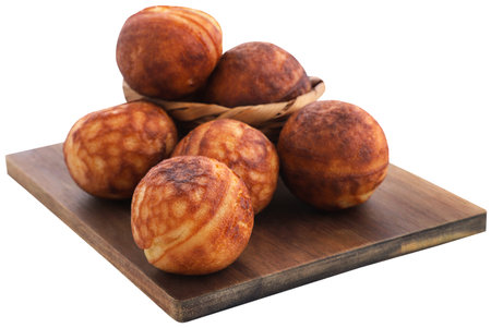Popular Dansih pancake balls or aebleskiverの写真素材