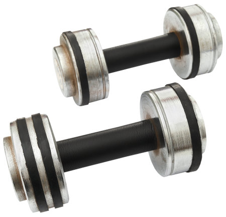 Dumbbell for exercise and body fitness closeupの写真素材