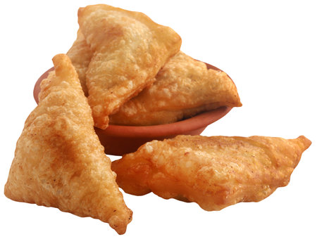 Traditional Indian Deep Fried Breakfast Samosa, very deliciousの写真素材