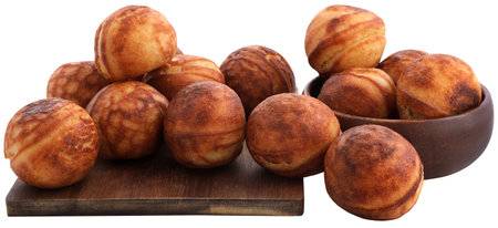 Popular Dansih pancake balls or aebleskiverの写真素材