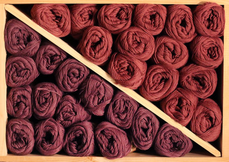 Bundles of wool as backgroundの写真素材