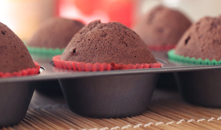 Freshly prepared homemade muffin or cupcakeの写真素材