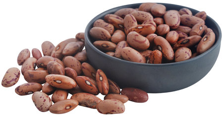 Pinto bean or speckled bean in a bowlの写真素材