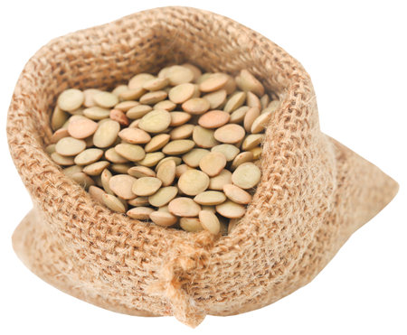 Green lentils fresh organic and isolatedの写真素材