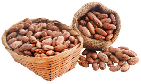Pinto bean or speckled bean great source of proteinの写真素材