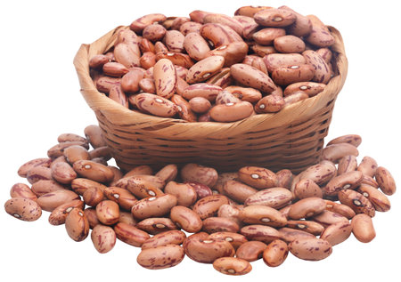Pinto bean or speckled bean organicの写真素材