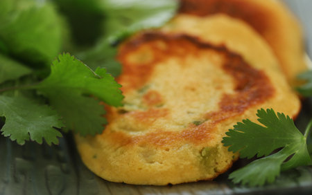 Homemade Salted pancake, a healthy breakfastの写真素材