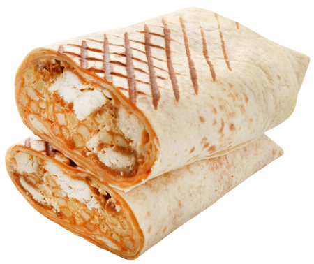 Crispy Tacos closeup and isolatedの写真素材