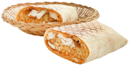 Crispy Tacos closeup and isolatedの写真素材