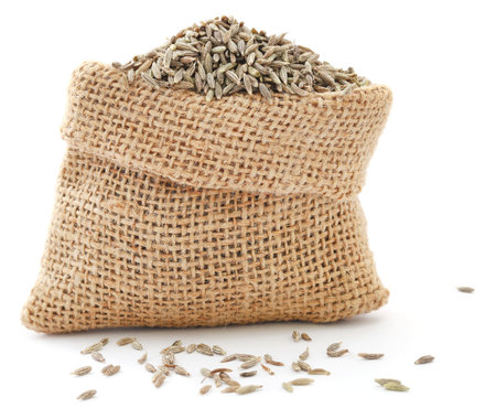 Whole cumin over whiteの写真素材